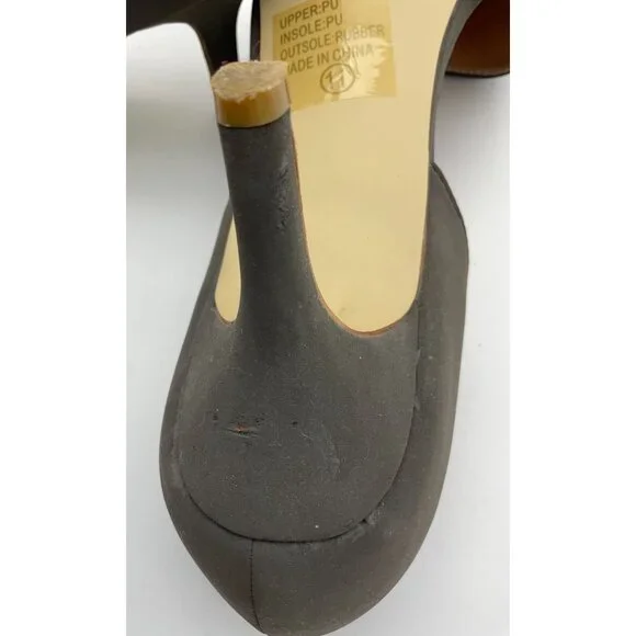 Journee Collection Charcoal Gray Point Toe D'Orsay 3 in Heel size 11 - Picture 11 of 14